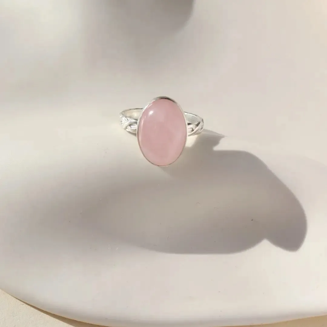 Token Jewelry Entwined Rose Quartz Ring