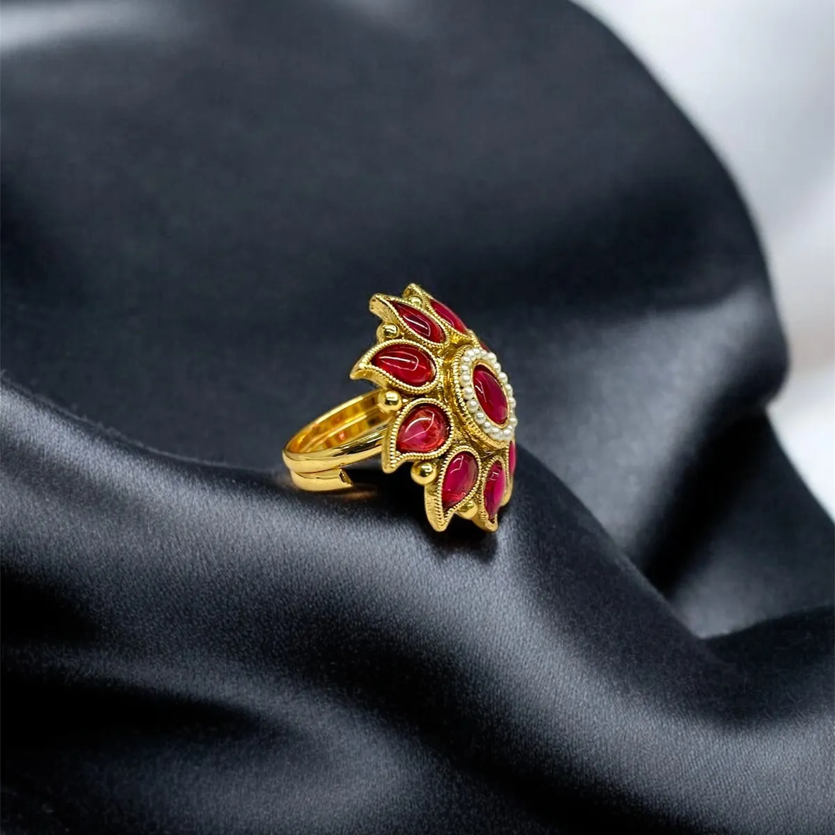 Trendy Gold Plated Adjustable Finger Ring – Fashion Meets Flexibility