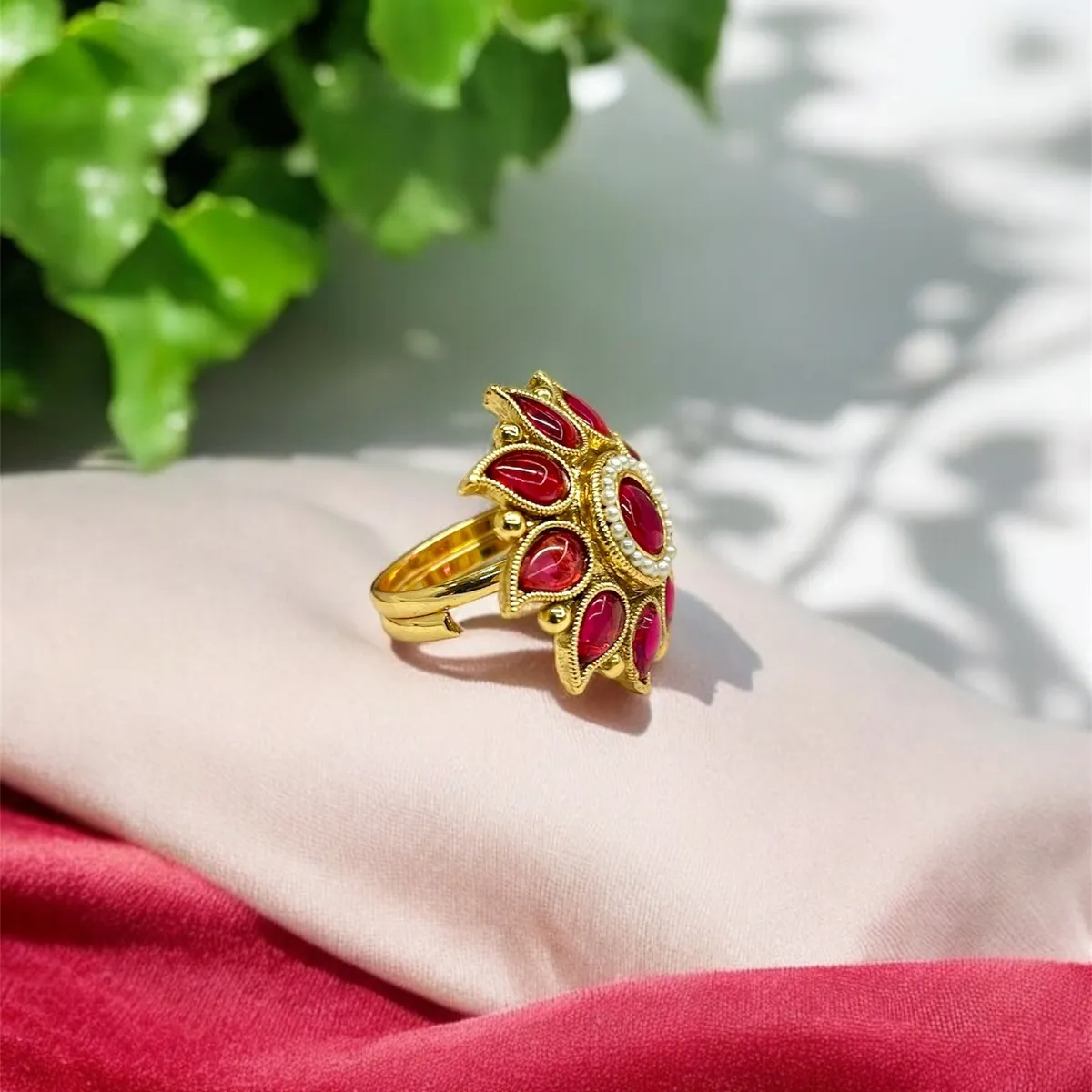 Trendy Gold Plated Adjustable Finger Ring – Fashion Meets Flexibility