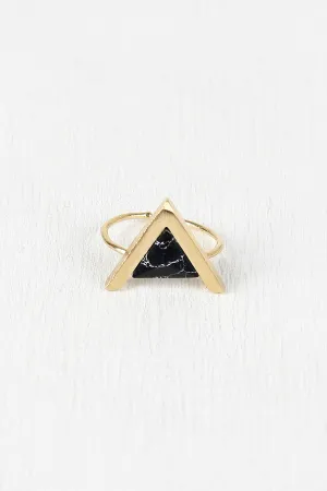 Triangle Pyramid Gemstone Ring