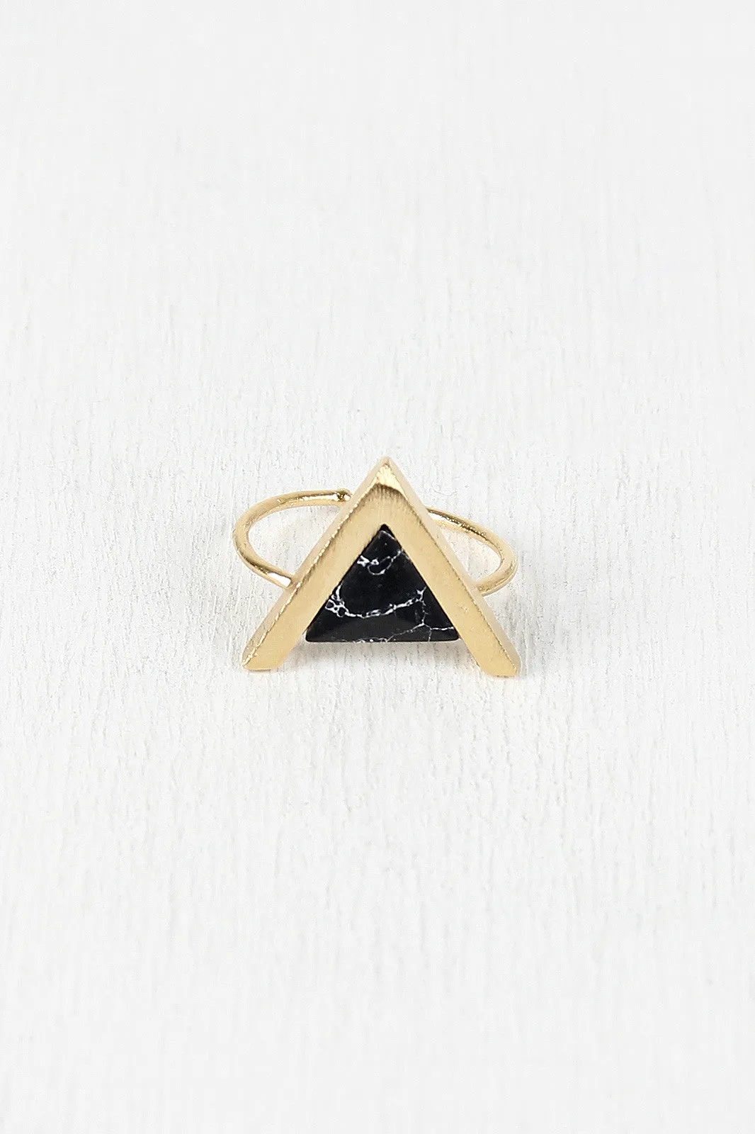 Triangle Pyramid Gemstone Ring