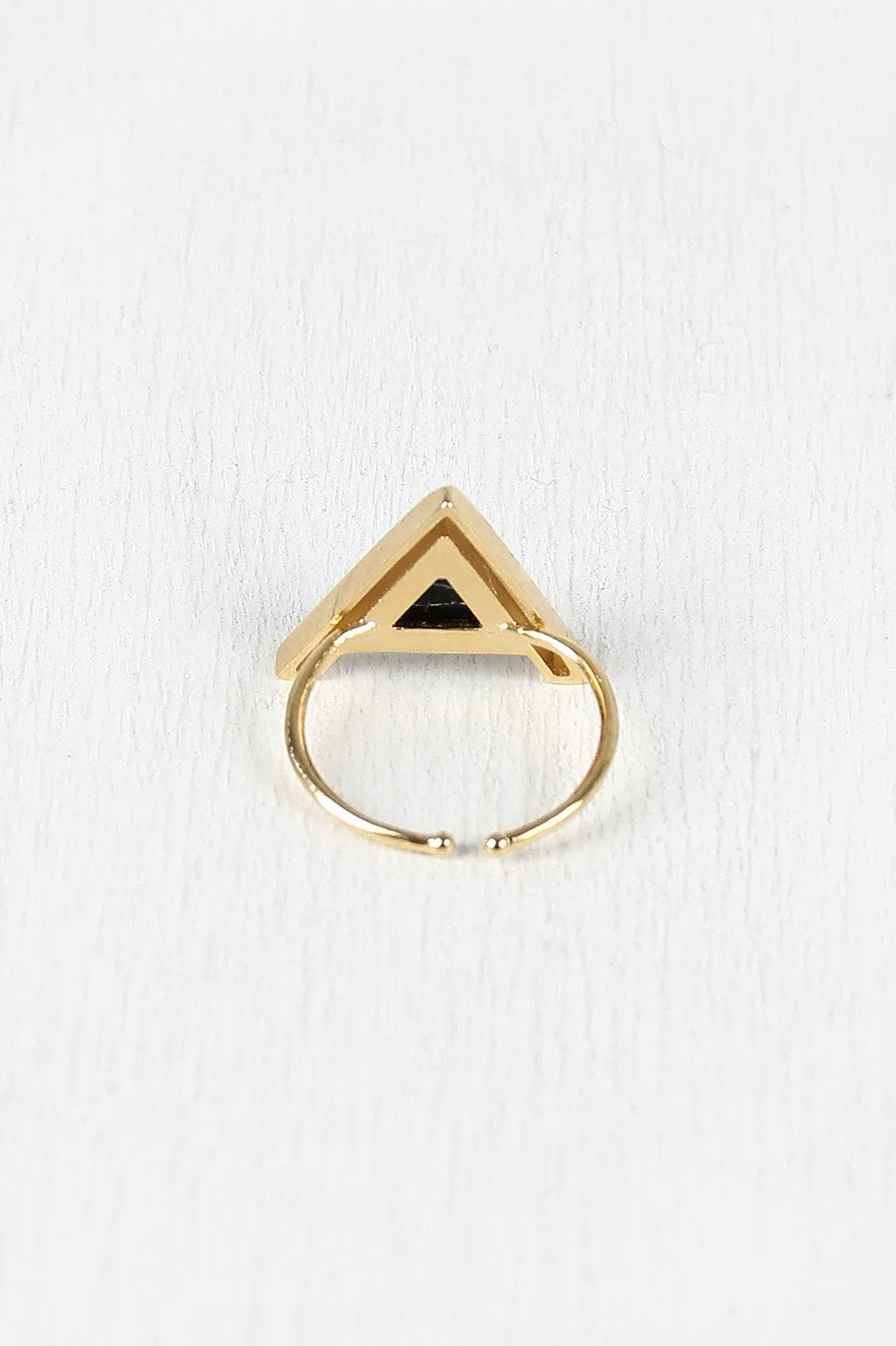 Triangle Pyramid Gemstone Ring