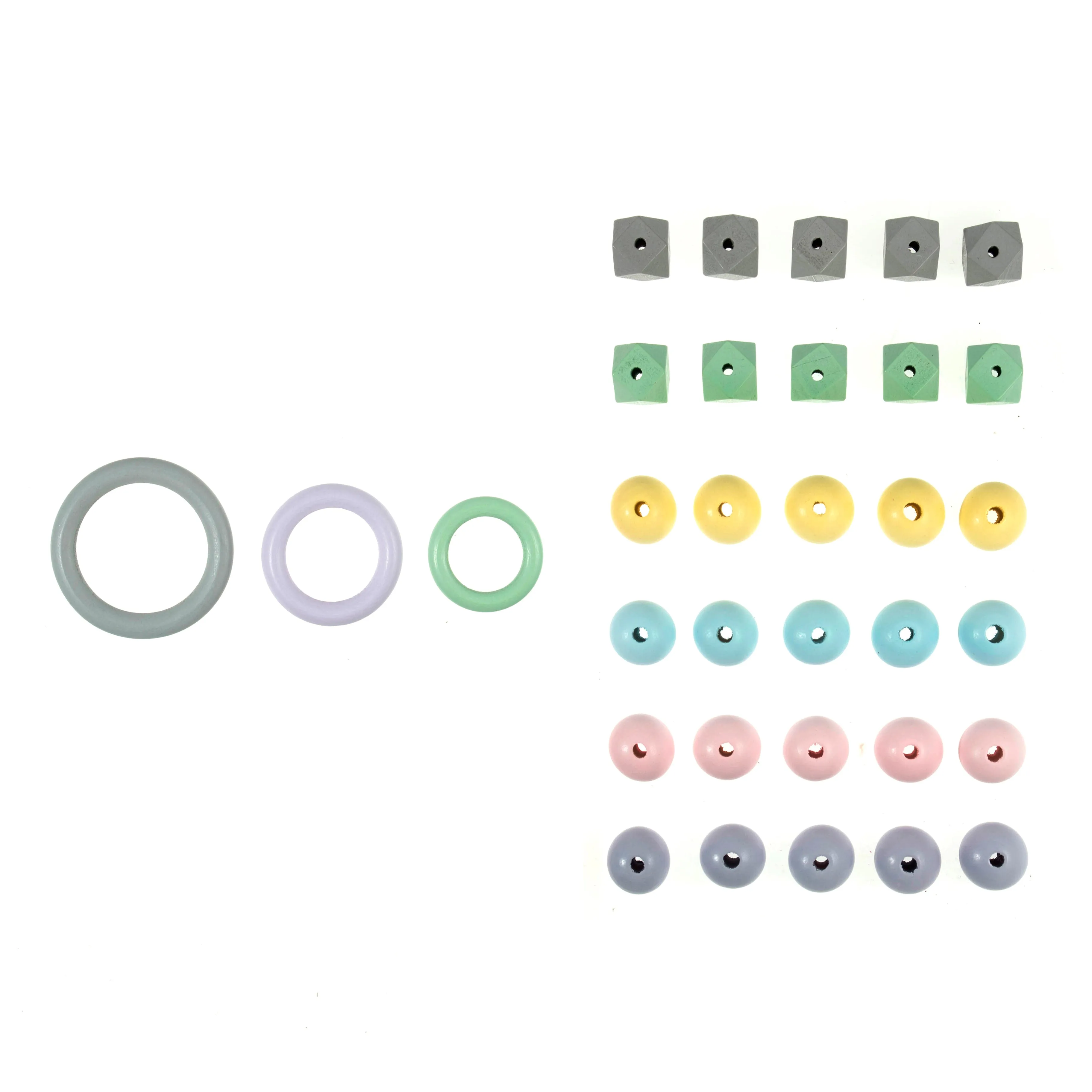 Trimits Wooden Beads & Rings Pack - Assorted Colours Macramé Home Decoration hanging Crafts