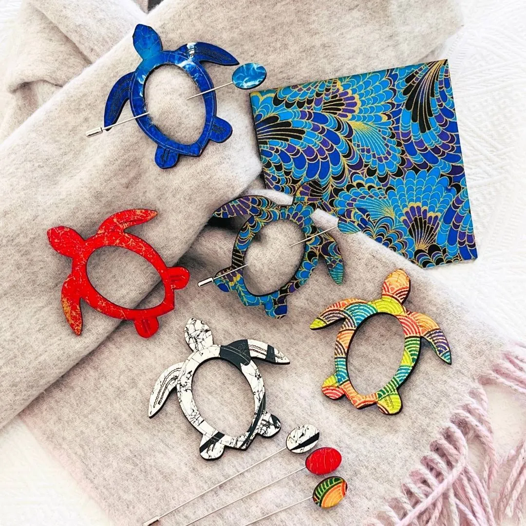 Turtle Scarf Pin (5 Colors)