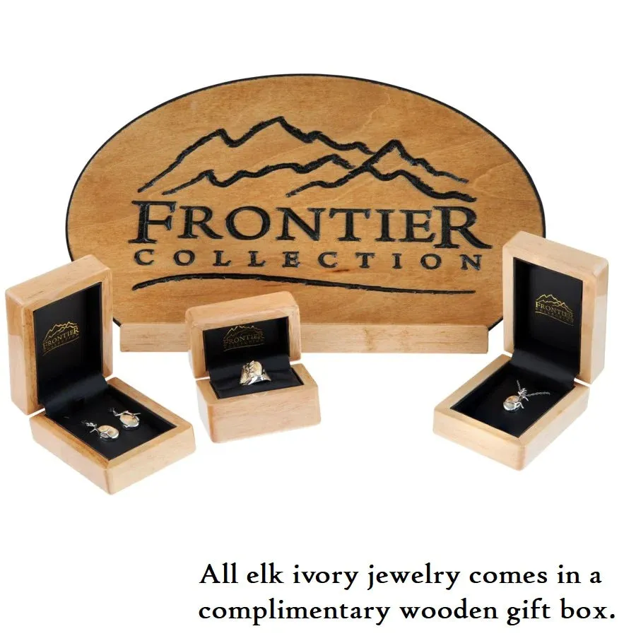 Twin Peaks - Gold Elk Ivory Mens Ring