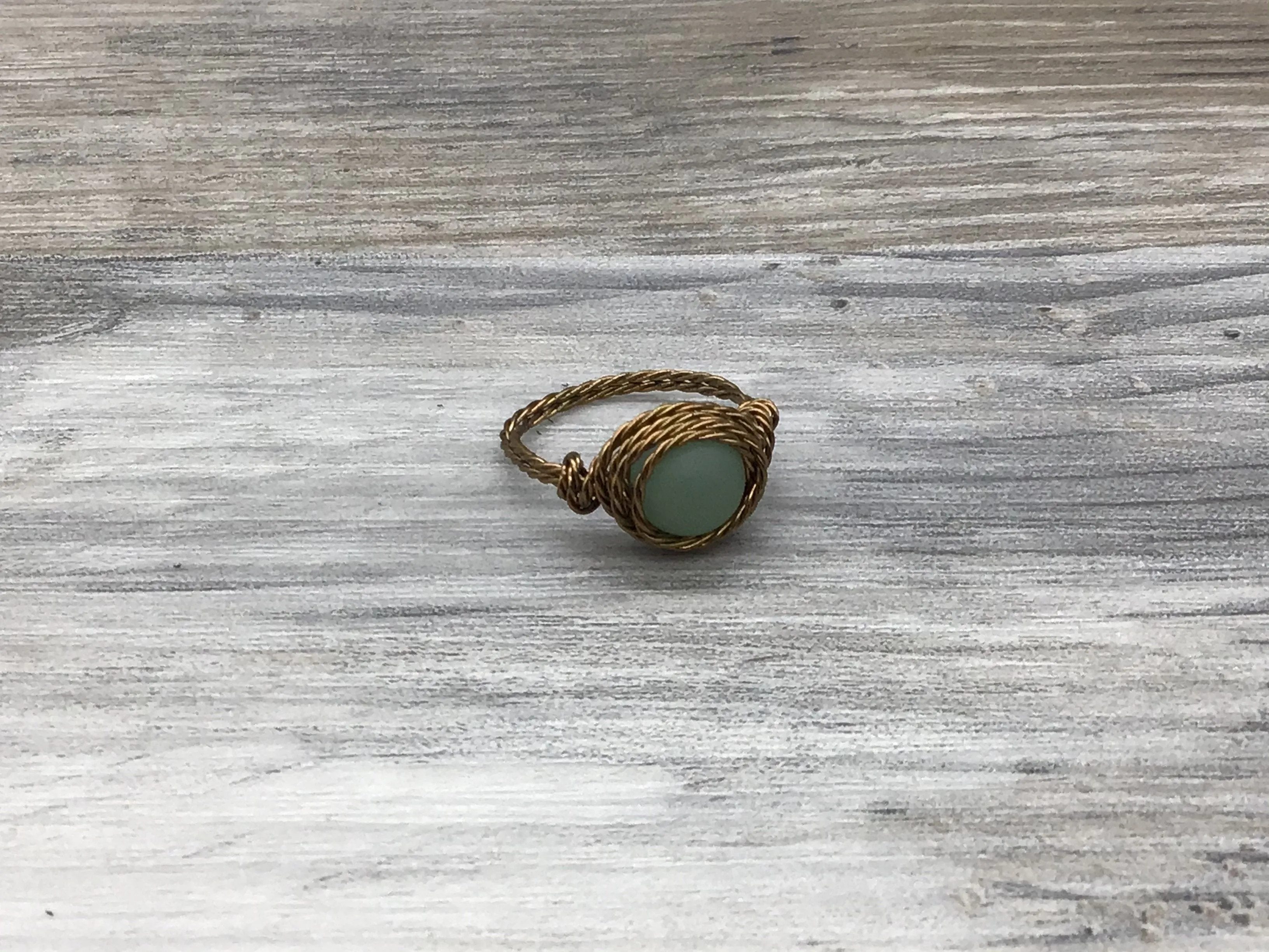 Twisted Roped/Aventurine Ring
