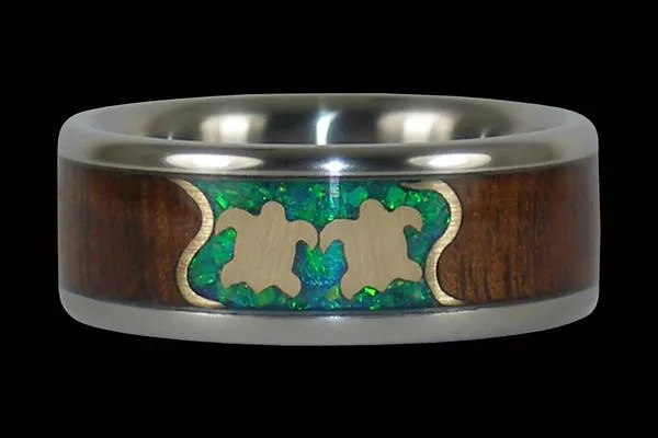 Two Turtles Titanium Ring