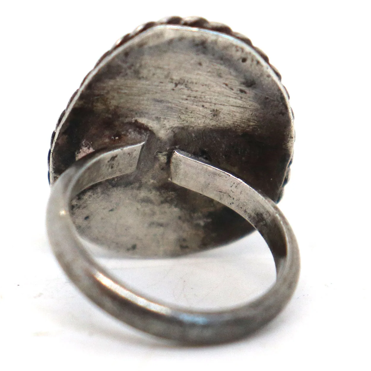 Two Vintage Native American Silver, Antler and Turquoise Rings