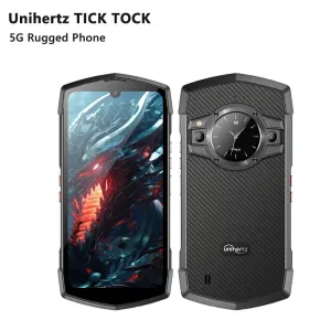Unihertz Tick Tock 5G Rugged Smartphone Android 128GB 48MP Camera Cellphone 6000mAh Phone with Dual-Screen IP 68 Waterproof