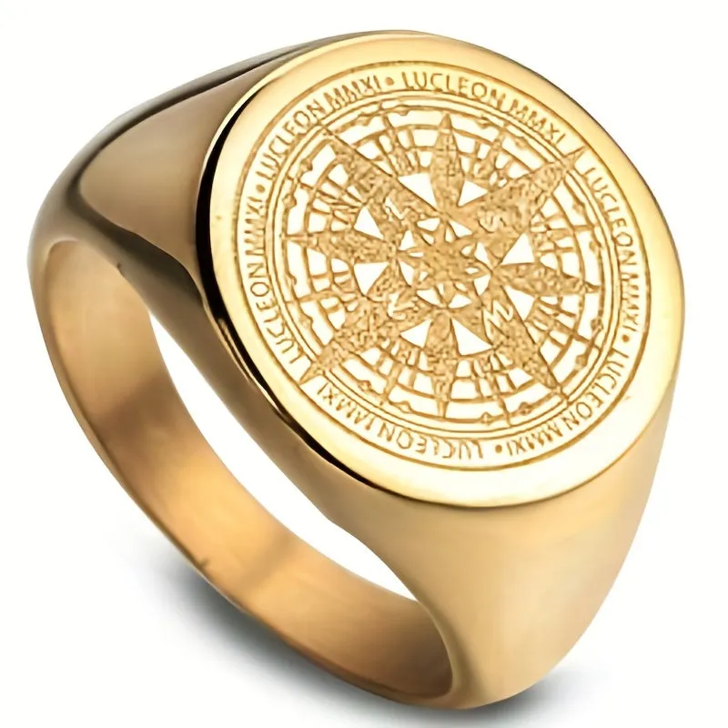 Unique Compass Shape Ring for Men