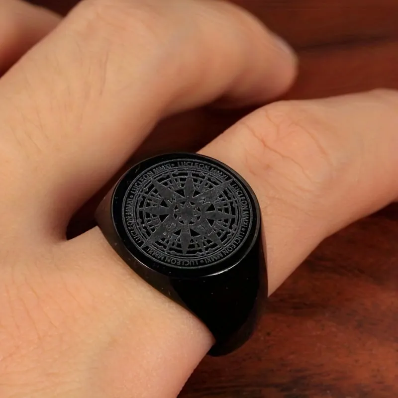 Unique Compass Shape Ring for Men