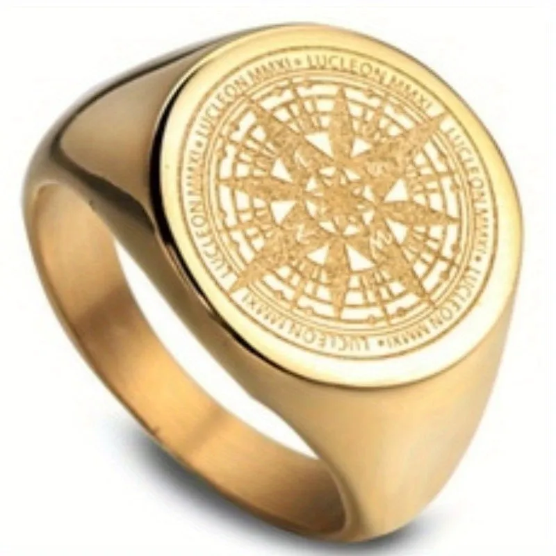 Unique Compass Shape Ring for Men