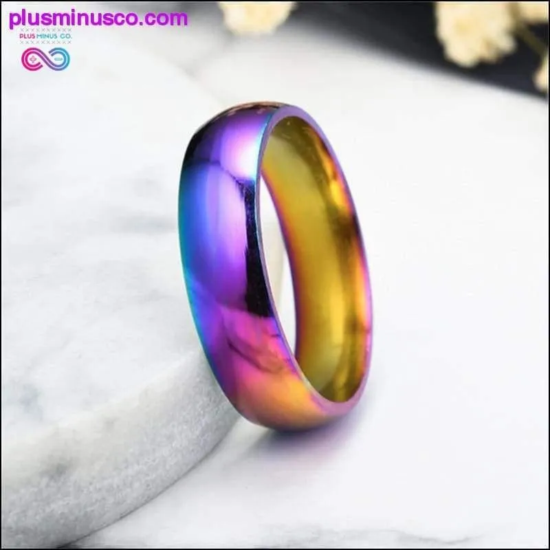 Unisex Rainbow Ring Titanium Steel