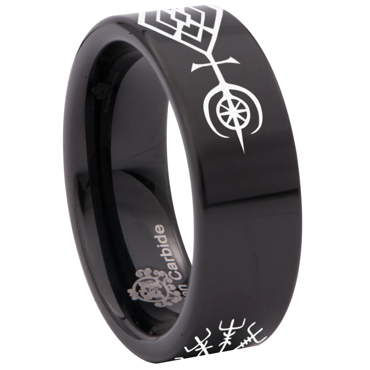 Vegvisir Compass Tungsten Carbide Ring