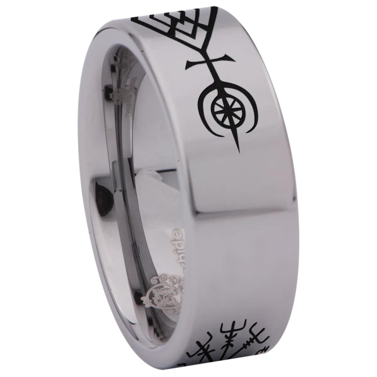 Vegvisir Compass Tungsten Carbide Ring