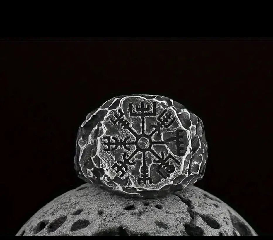Vegvisir Series - Stainless Steel Viking Compass Ring