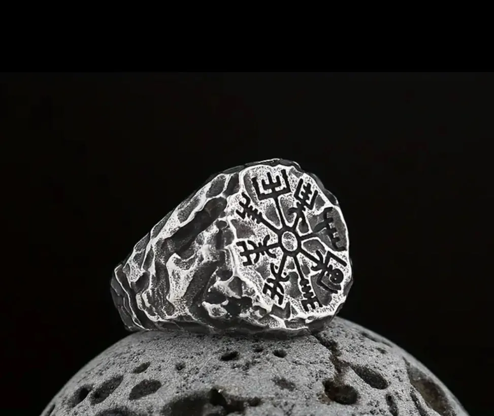 Vegvisir Series - Stainless Steel Viking Compass Ring