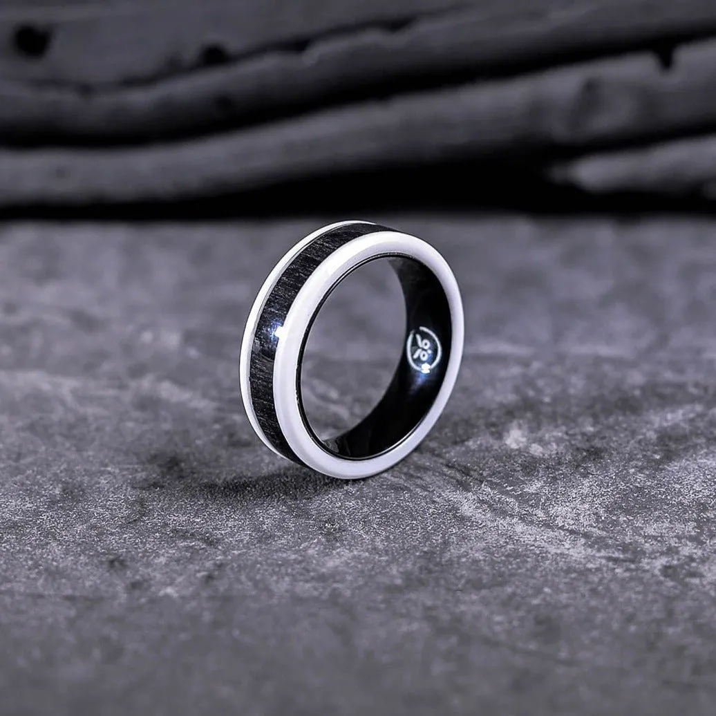 Venom Ceramic - Ebony & Ceramic Men's Tungsten Ring