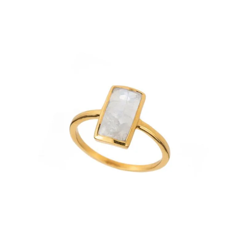 Vertical Rectangle Gemstone Ring