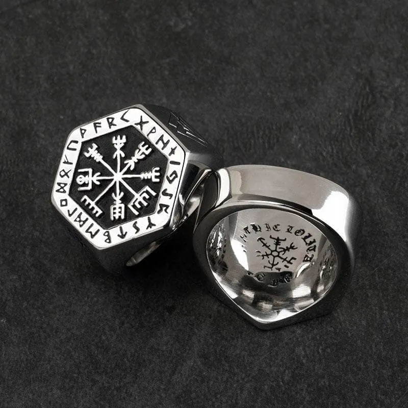 Viking Vegvisir Compass Ring