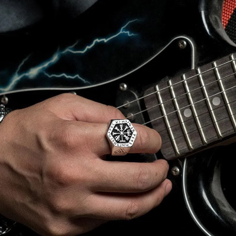 Viking Vegvisir Compass Ring