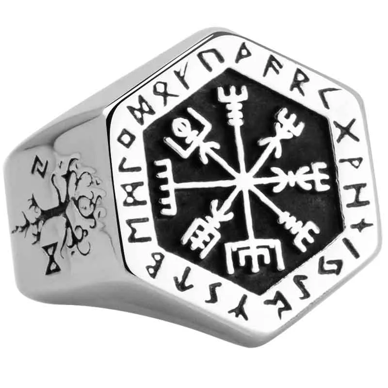 Viking Vegvisir Compass Ring