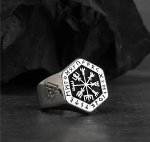 Viking Vegvisir Compass Ring