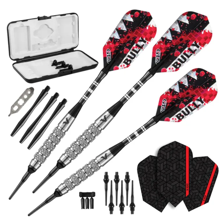 Viper Bully 80% Tungsten Soft Tip Dart Set 5 Knurled Rings 18 Grams