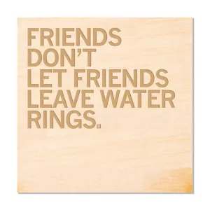 Water Rings Wood Coaster