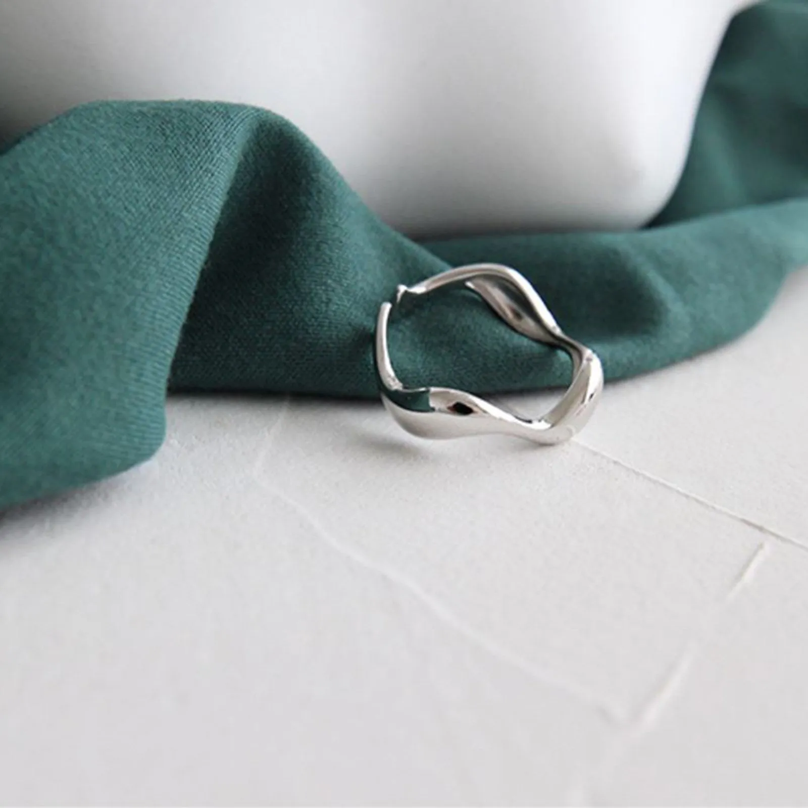 Wavy Adjustable S925 Silver Ring