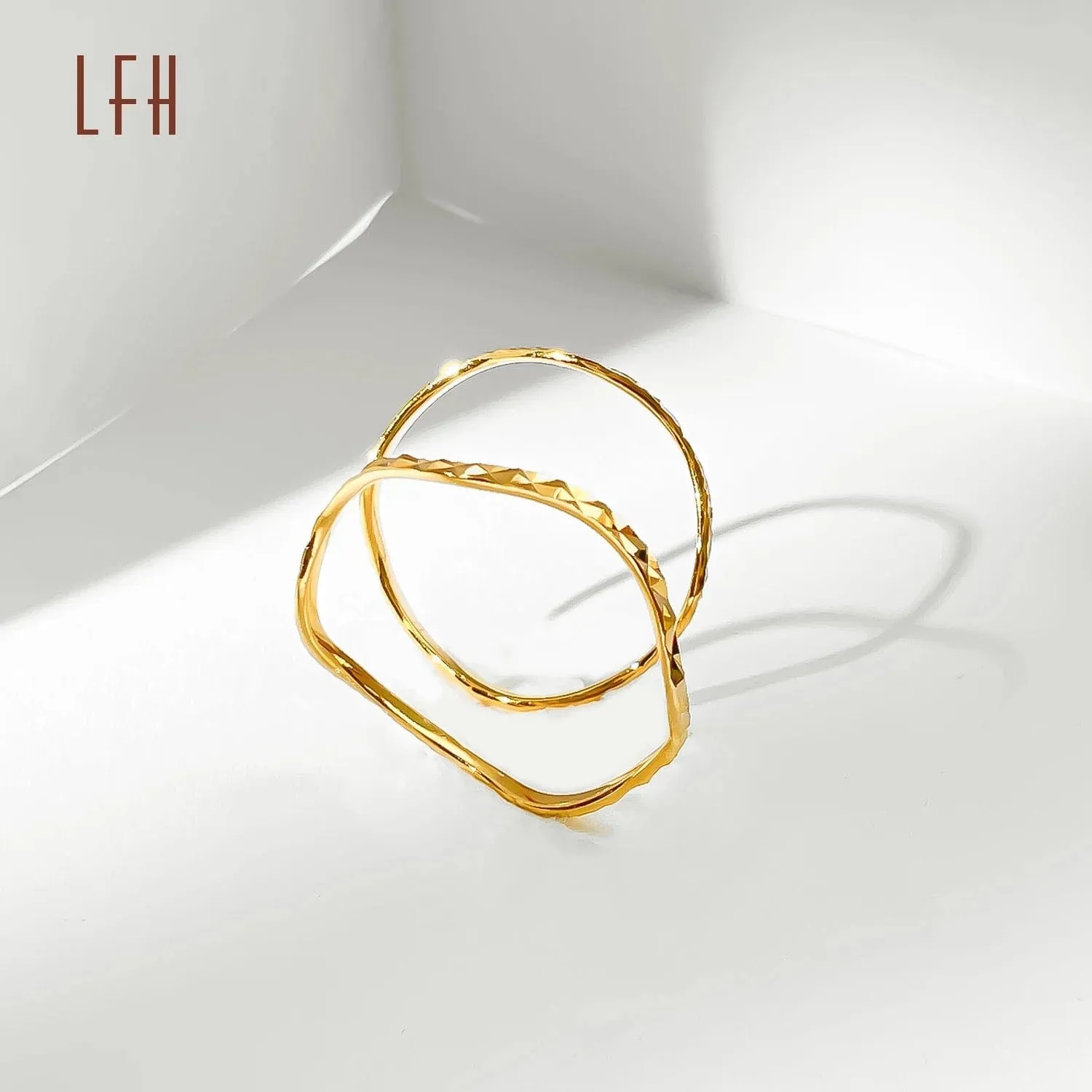 Wavy Diamond Cut Stackable Ring