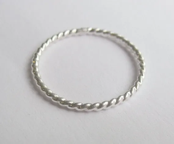 Well Designed, Distinctive and Elegant Sterling Silver & 14k Gold Twisted Stackable Rings - 0057