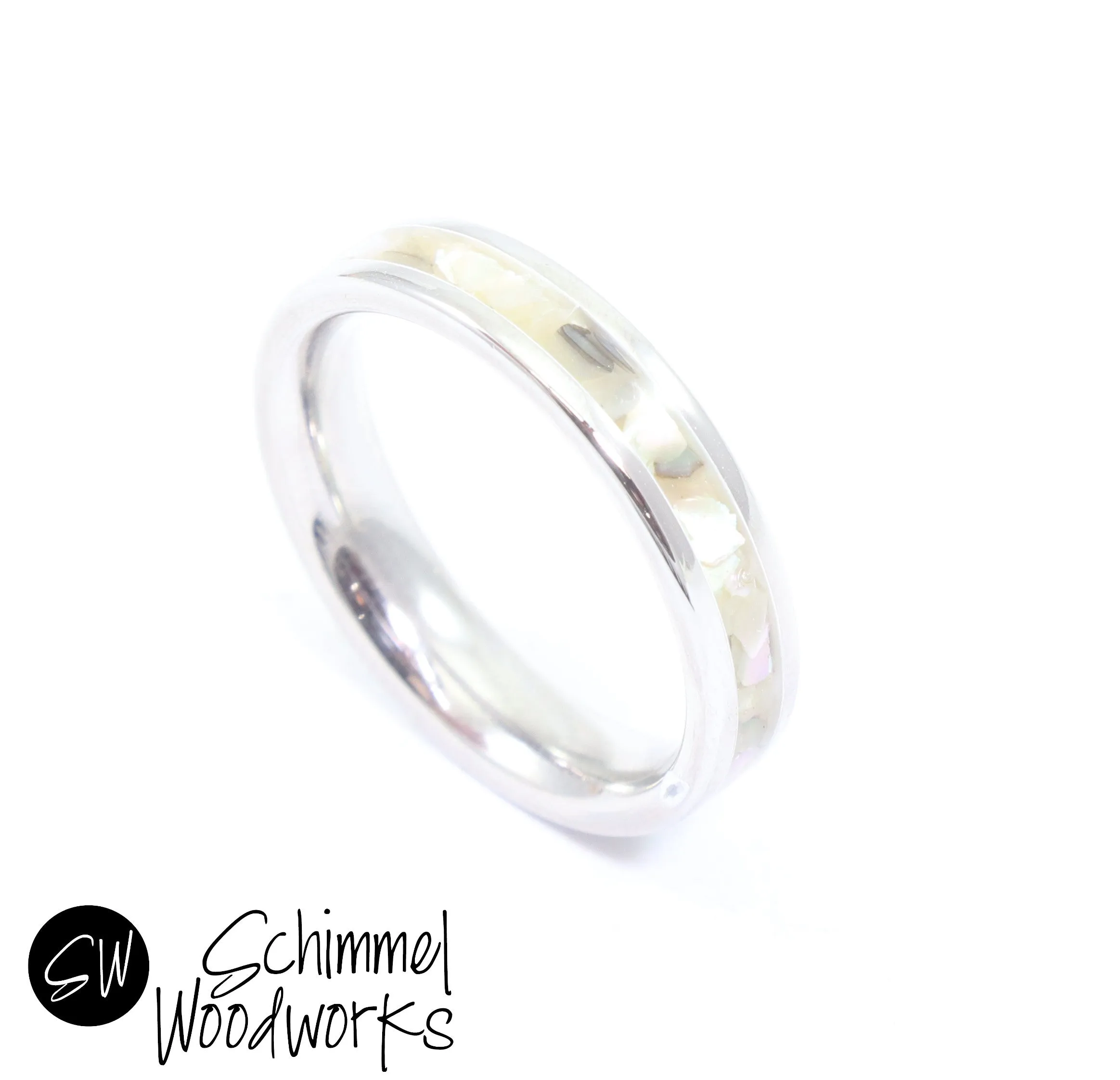 White Abalone Ring