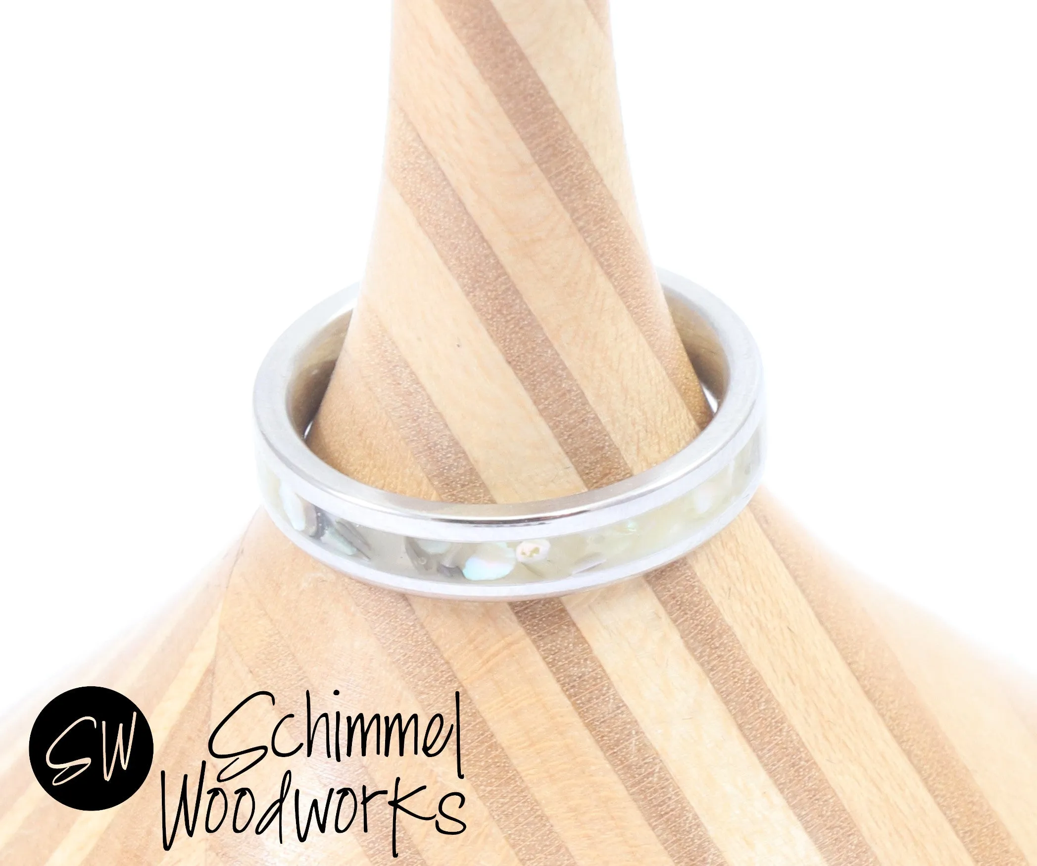 White Abalone Ring