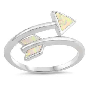 White Lab Opal Open Adjustable Midi Ring New 925 Sterling Silver Band Sizes 5-10