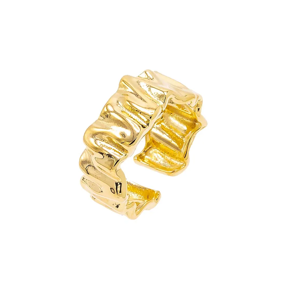 Wide Wavey Adjustable Ring