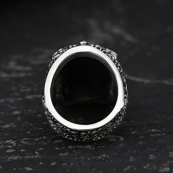 Widows Sons Ring - Gothic Skull Square and Compass G