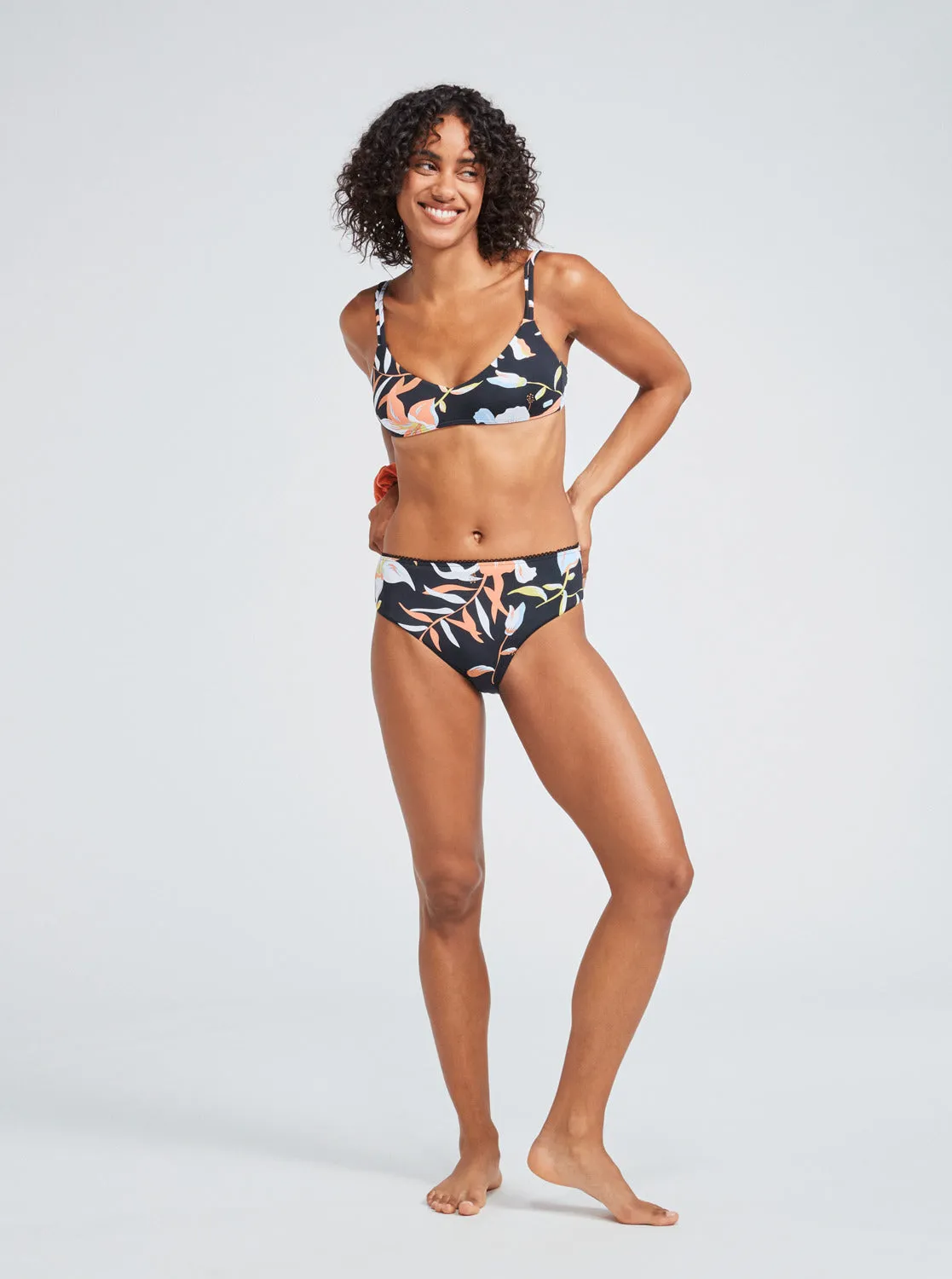Womens Hibiscus Wave Bralette Bikini Top
