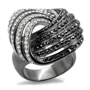 Women's Rings - LO1670 - TIN Cobalt Black Brass Ring with