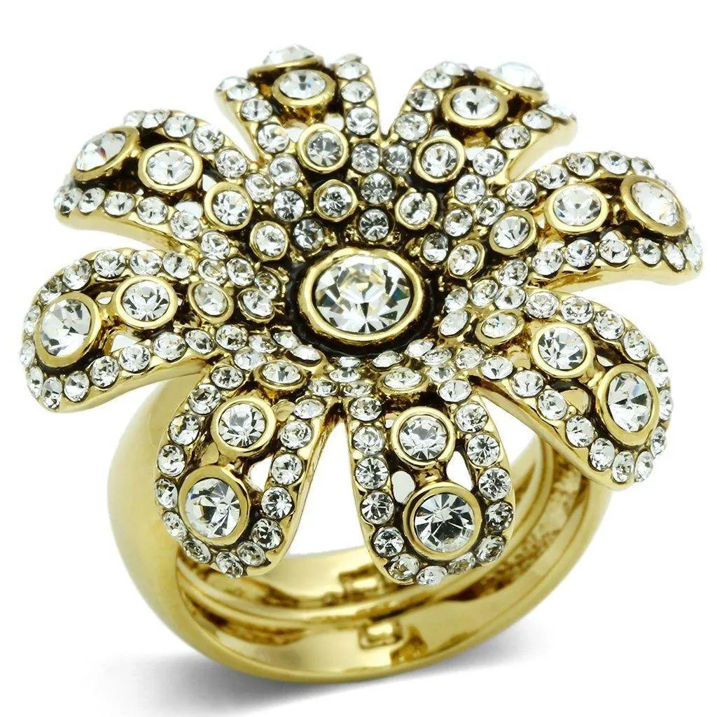 Women's Rings - LO2465 - Gold Brass Ring with Top Grade
