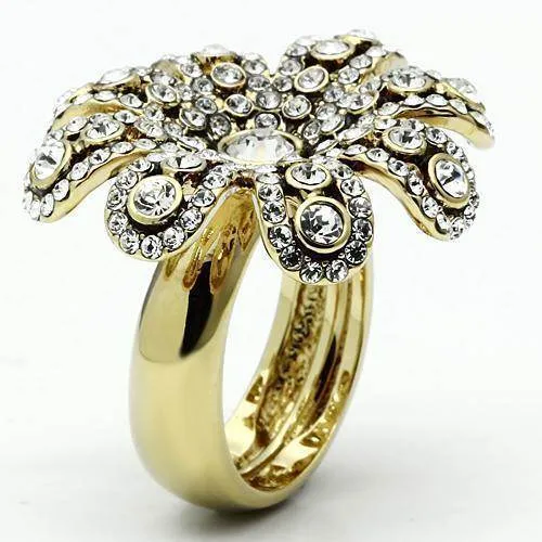 Women's Rings - LO2465 - Gold Brass Ring with Top Grade