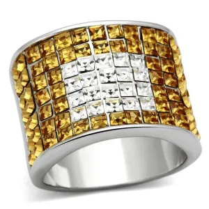 Women's Rings - LOA839 - Rhodium Brass Ring with Top Grade