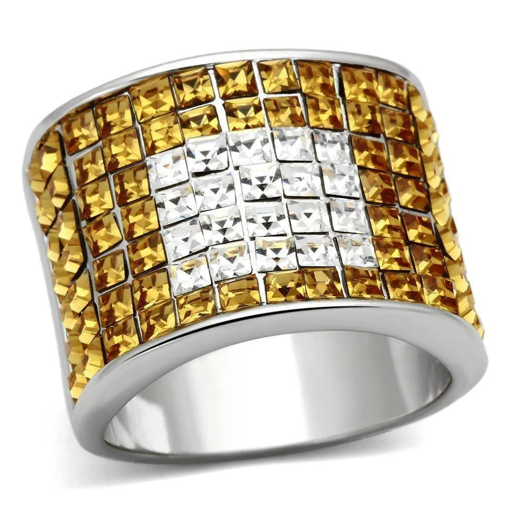 Women's Rings - LOA839 - Rhodium Brass Ring with Top Grade