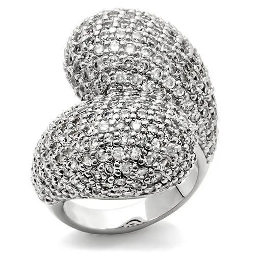 Women's Rings - Women's Clear Crystal Ring 0W216 - Rhodium