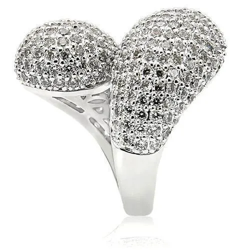 Women's Rings - Women's Clear Crystal Ring 0W216 - Rhodium