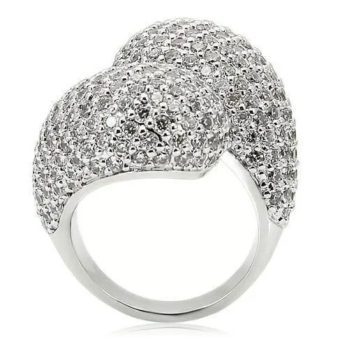 Women's Rings - Women's Clear Crystal Ring 0W216 - Rhodium