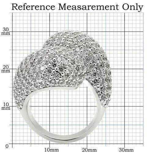 Women's Rings - Women's Clear Crystal Ring 0W216 - Rhodium