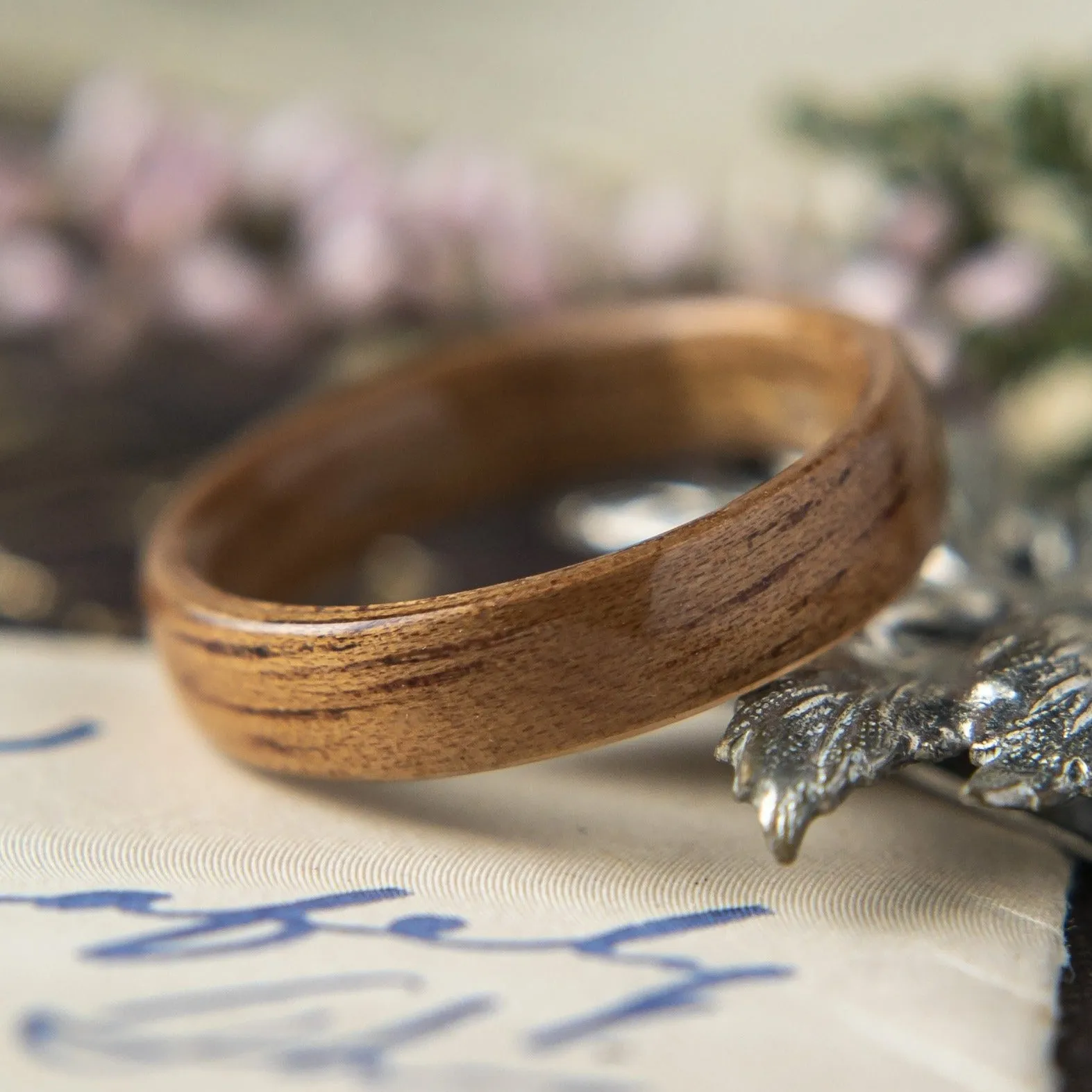 Womens Wedding band in Hawaiian Koa Wood
