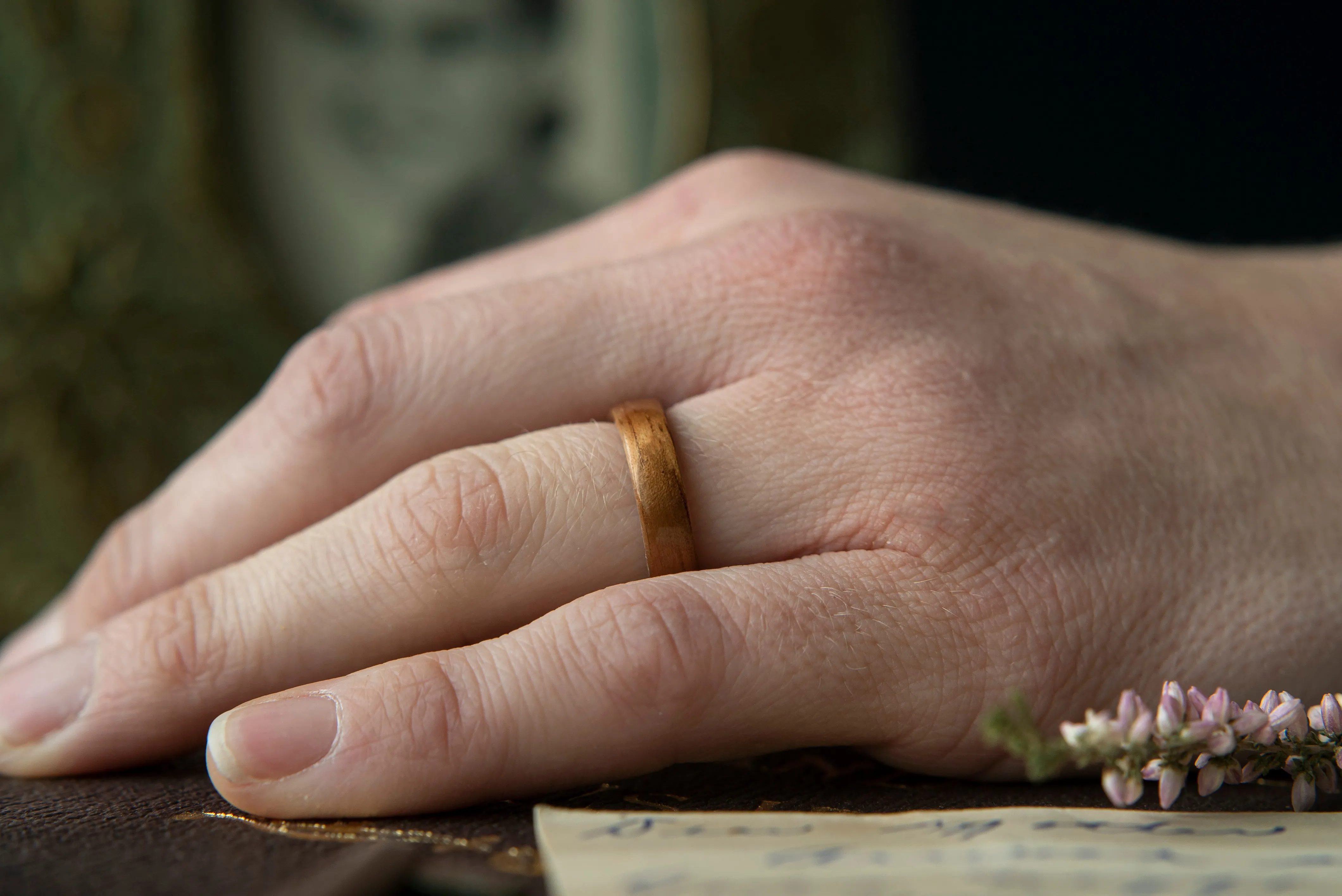 Womens Wedding band in Hawaiian Koa Wood