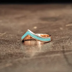 Wonder Woman - Rose gold Crushed Turquoise Womens Ring